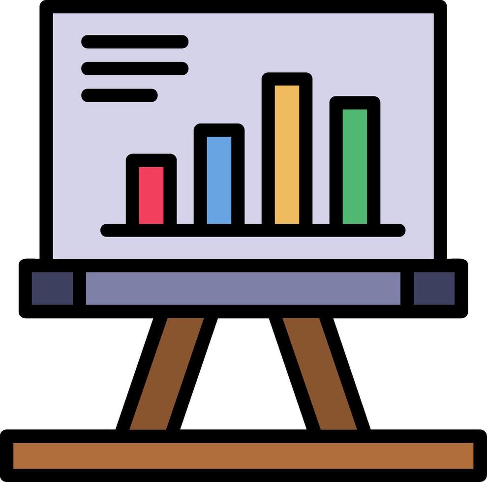 Presentation Line Filled Icon vector