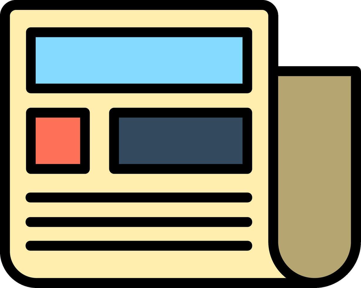 Newspaper Line Filled Icon vector