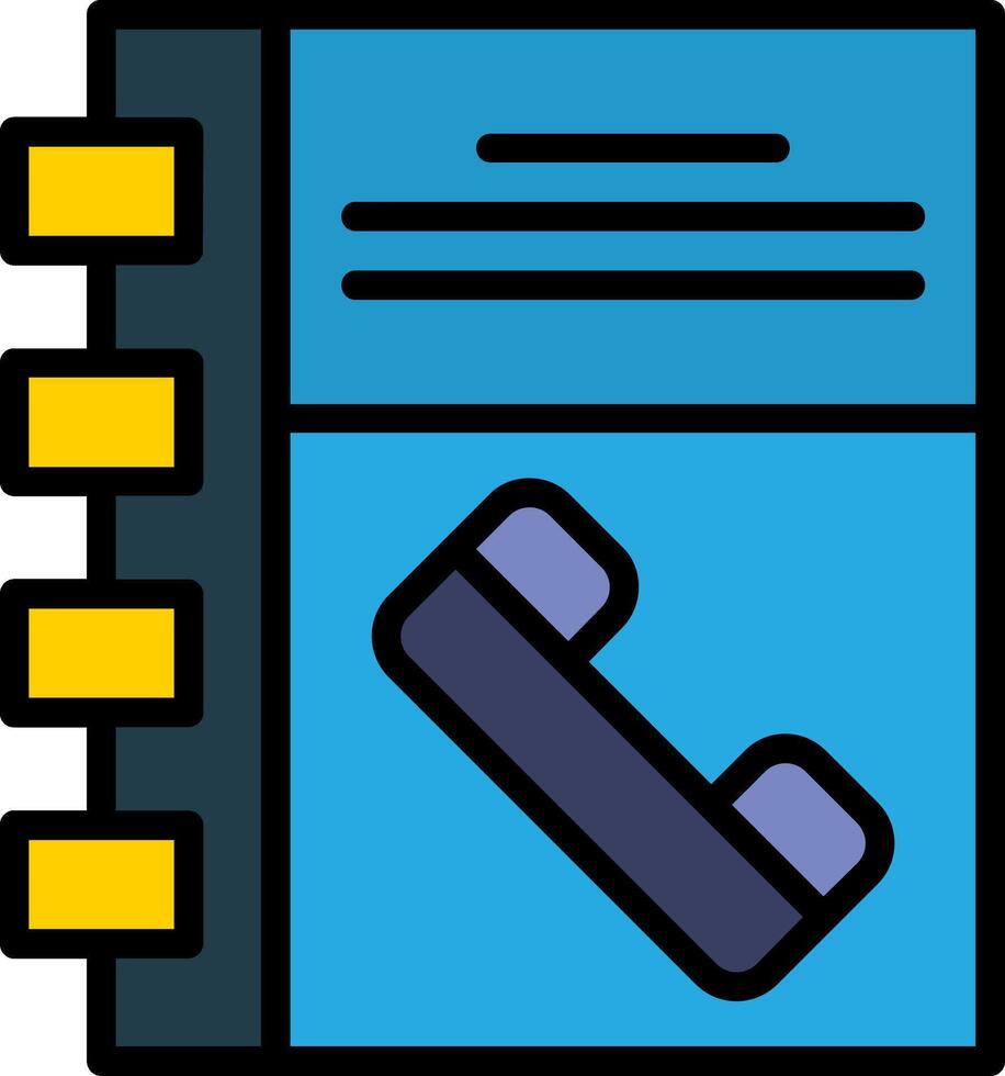 Phonebook Line Filled Icon vector