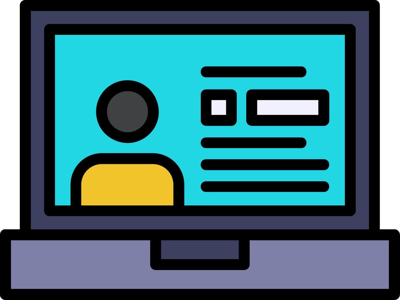 Profile Line Filled Icon vector