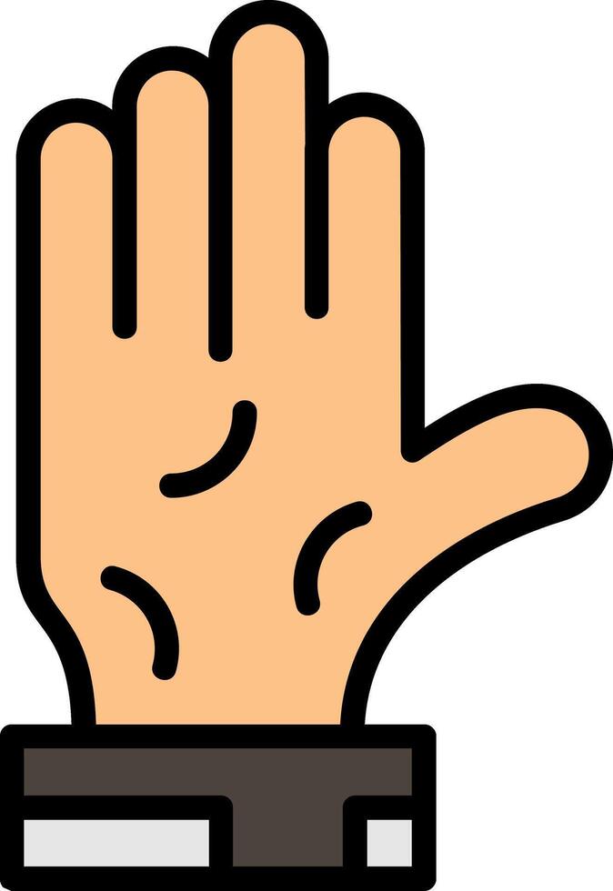 Raise Hand Line Filled Icon vector