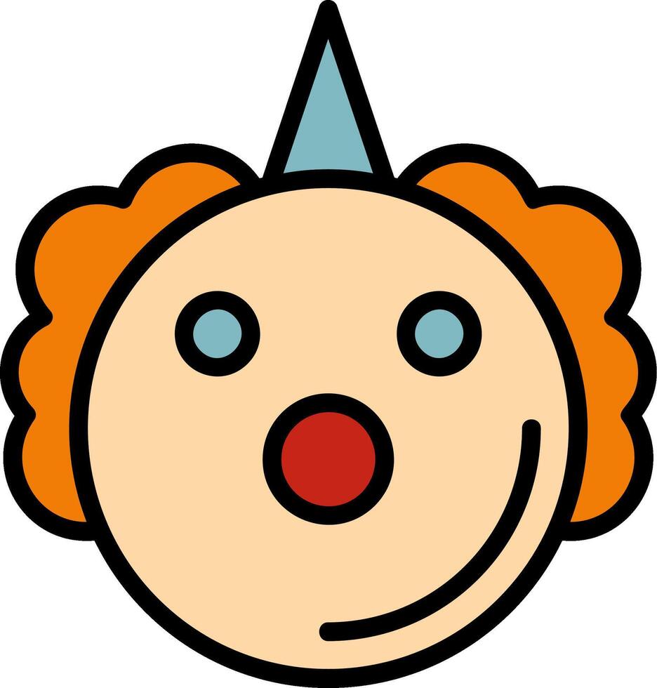 Clown Line Filled Icon vector