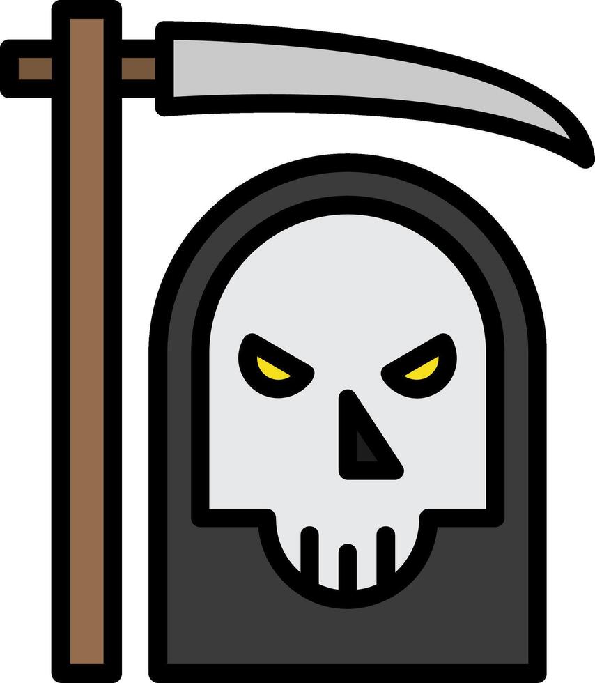 Grim Reaper Line Filled Icon vector