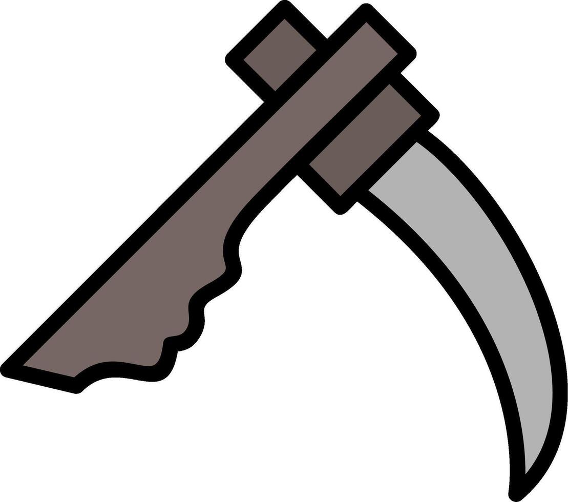 Scythe Line Filled Icon vector