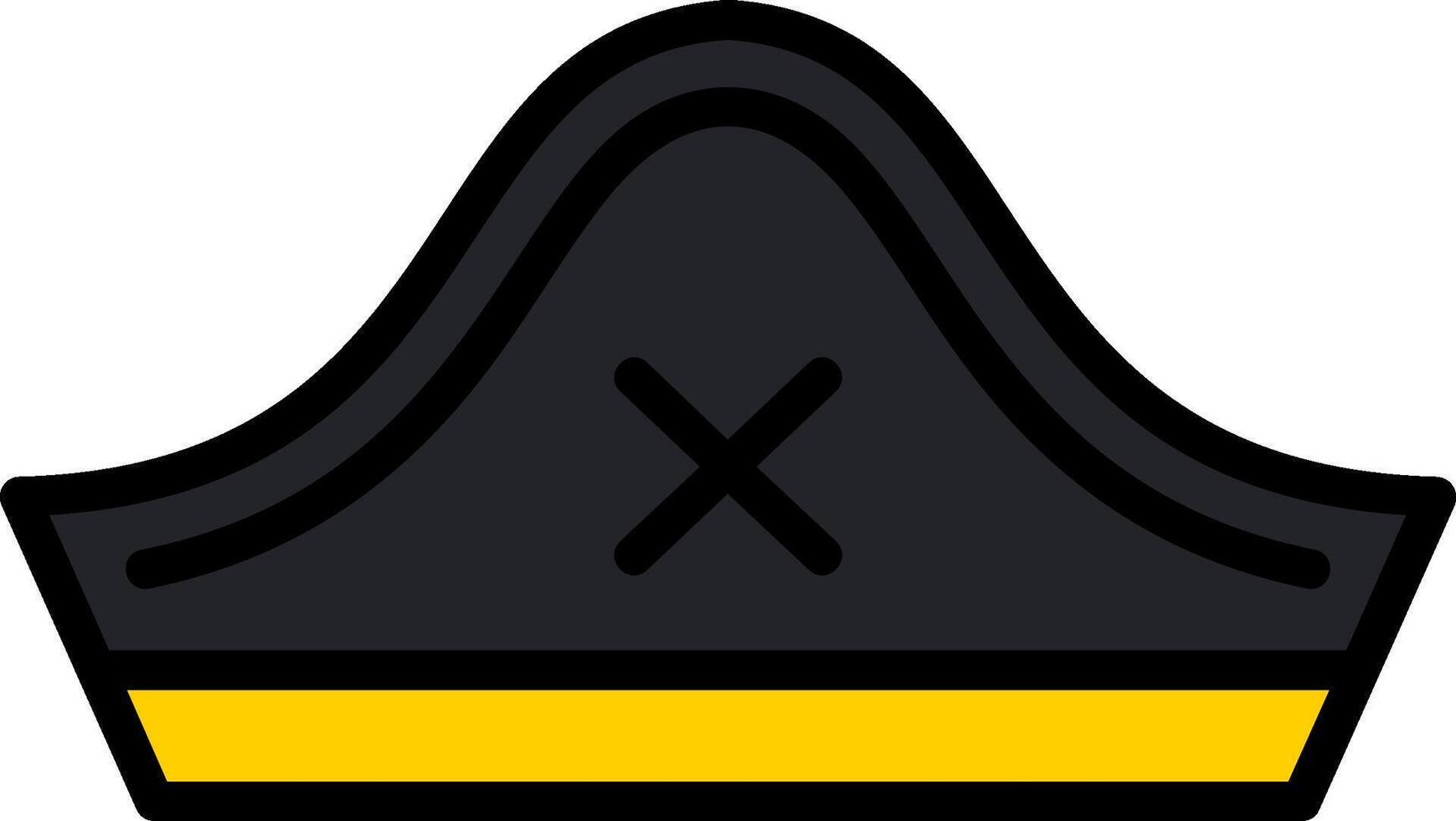 Pirate Hat Line Filled Icon vector