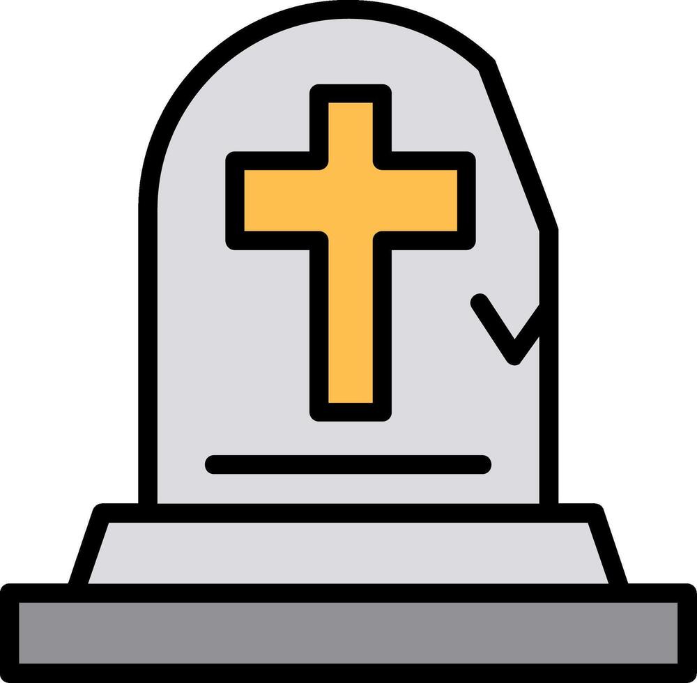 Tombstone Line Filled Icon vector