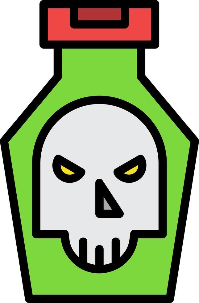 Poison Line Filled Icon vector