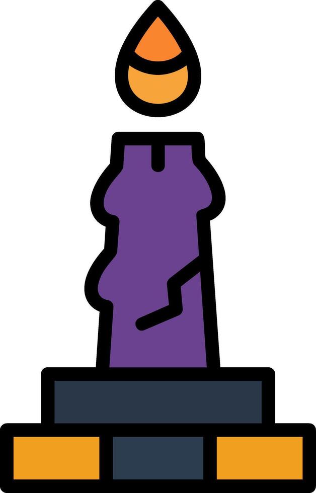 Candle Line Filled Icon vector