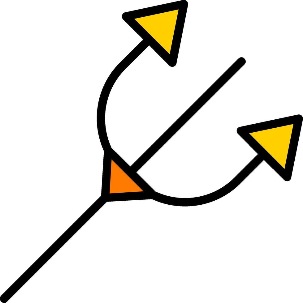 Trident Line Filled Icon vector