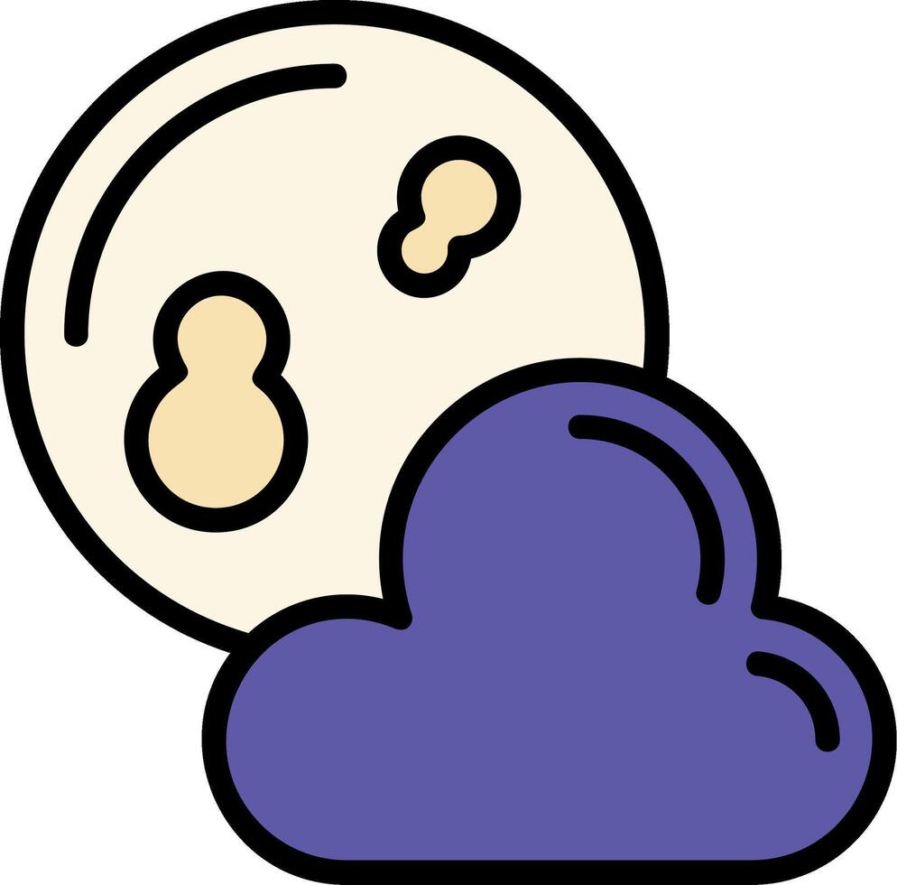 Full Moon Line Filled Icon vector