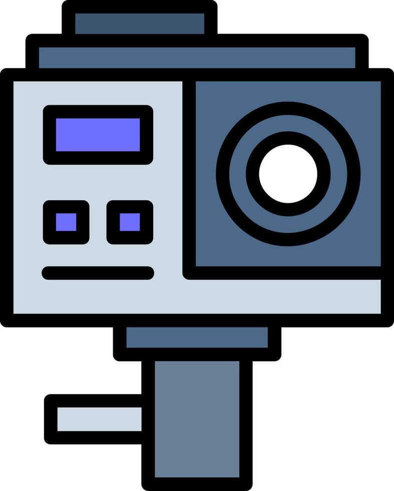 Action Camera Line Filled Icon vector