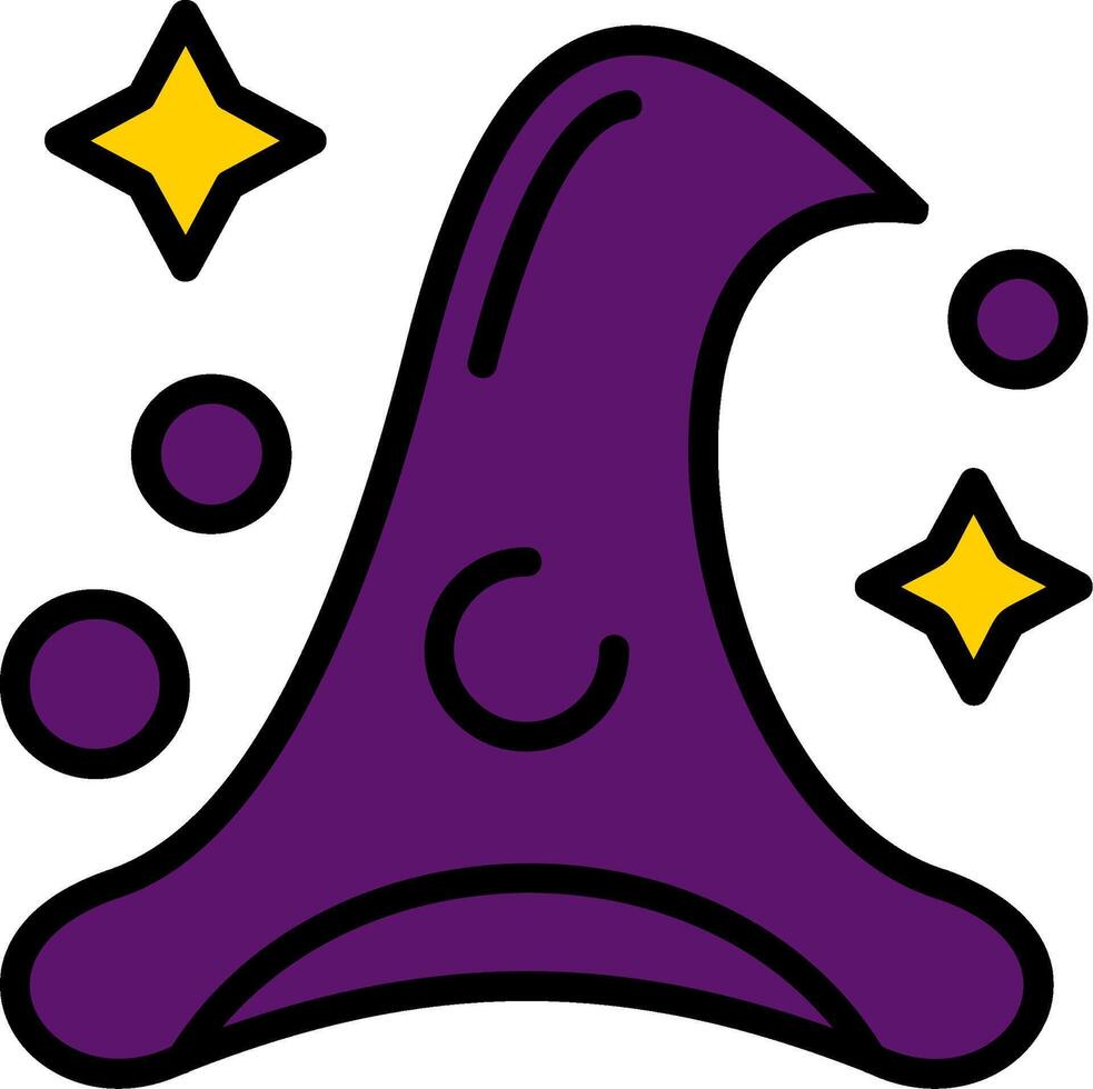 Witch Hat Line Filled Icon vector