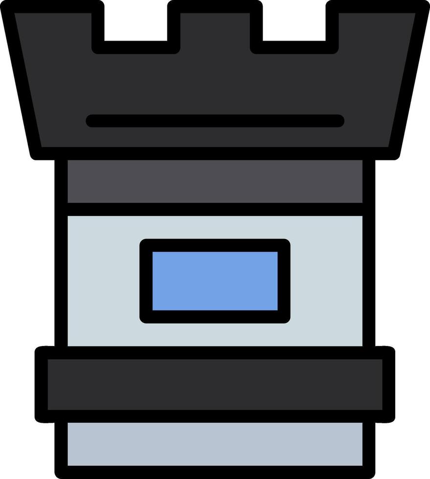 Camera Lens Line Filled Icon vector