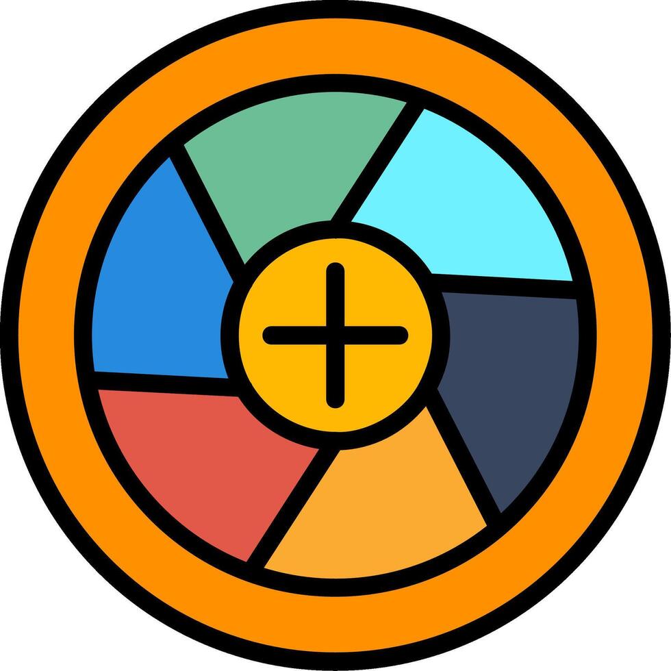 Diaphragm Line Filled Icon vector