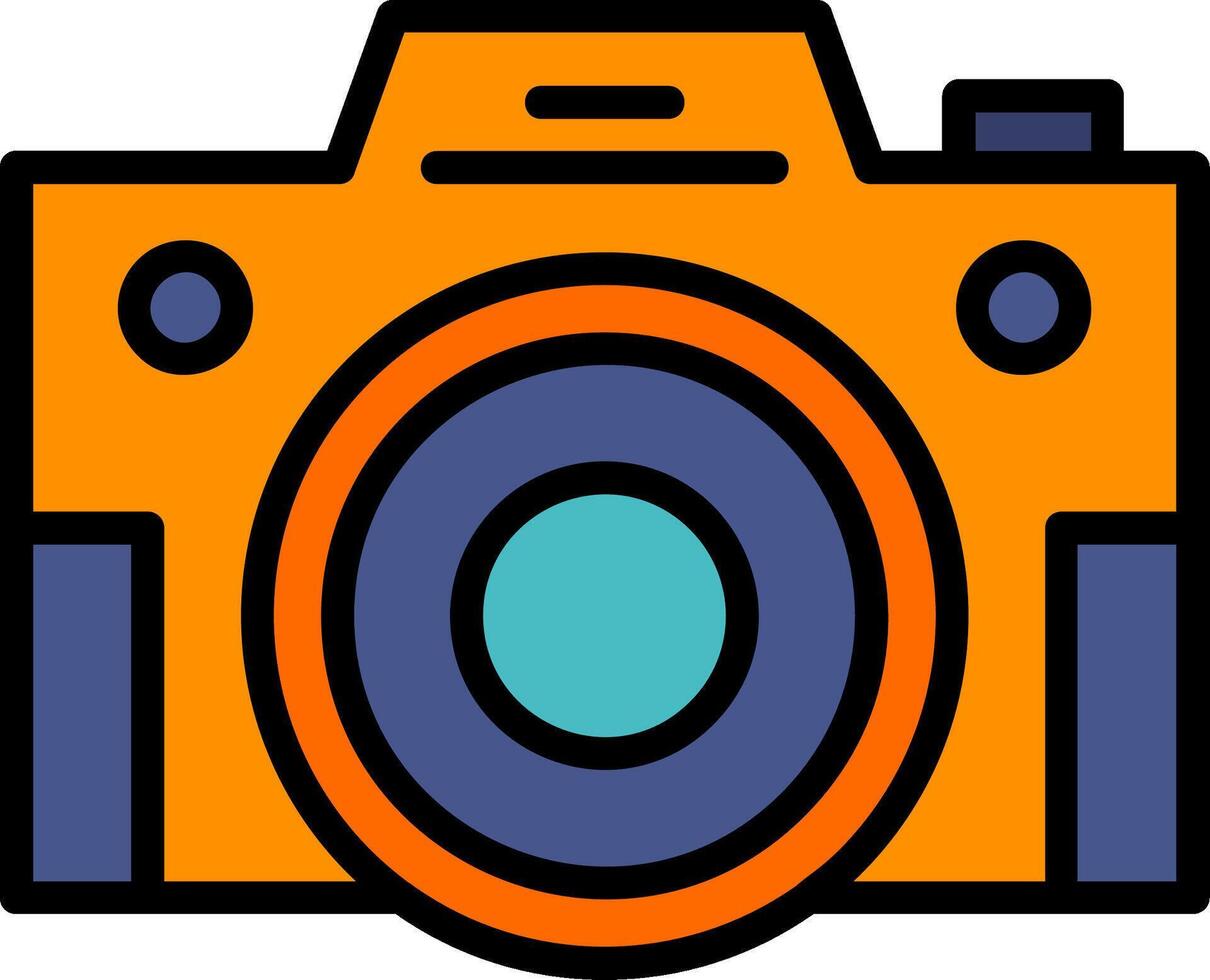 Compact Camera Line Filled Icon vector
