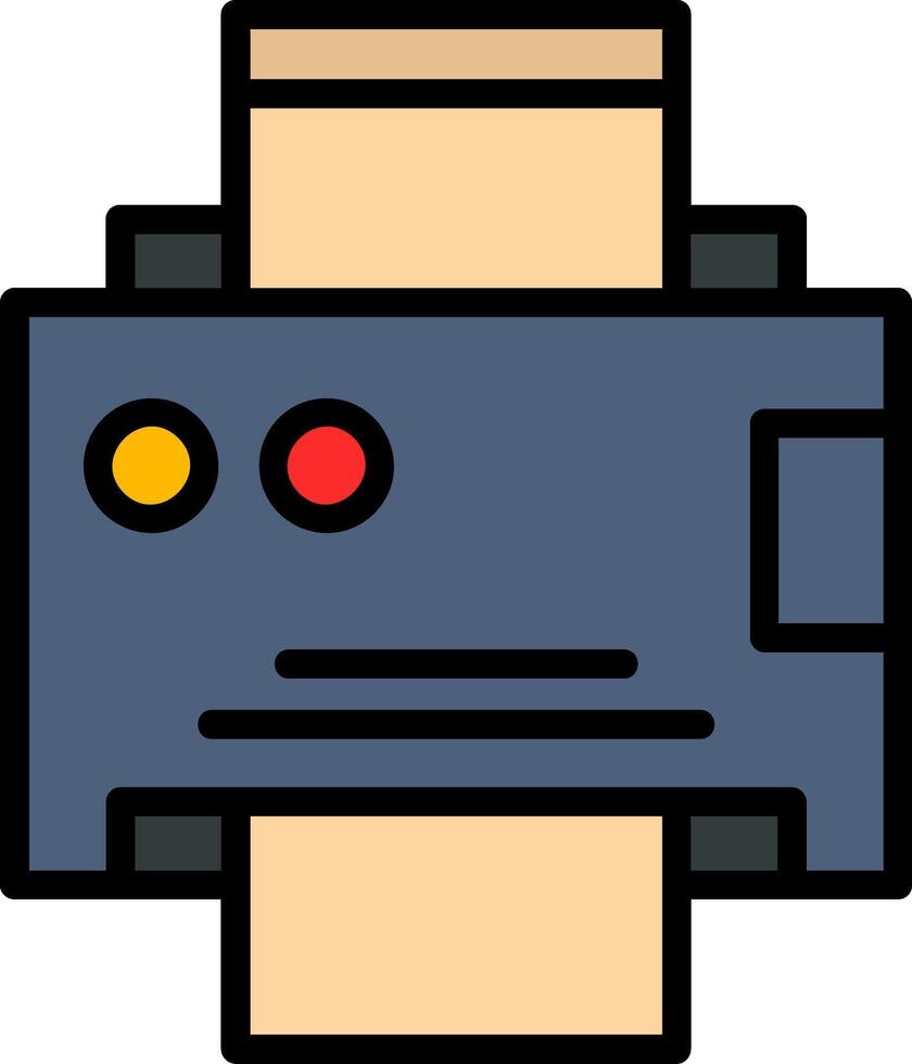 Printer Line Filled Icon vector