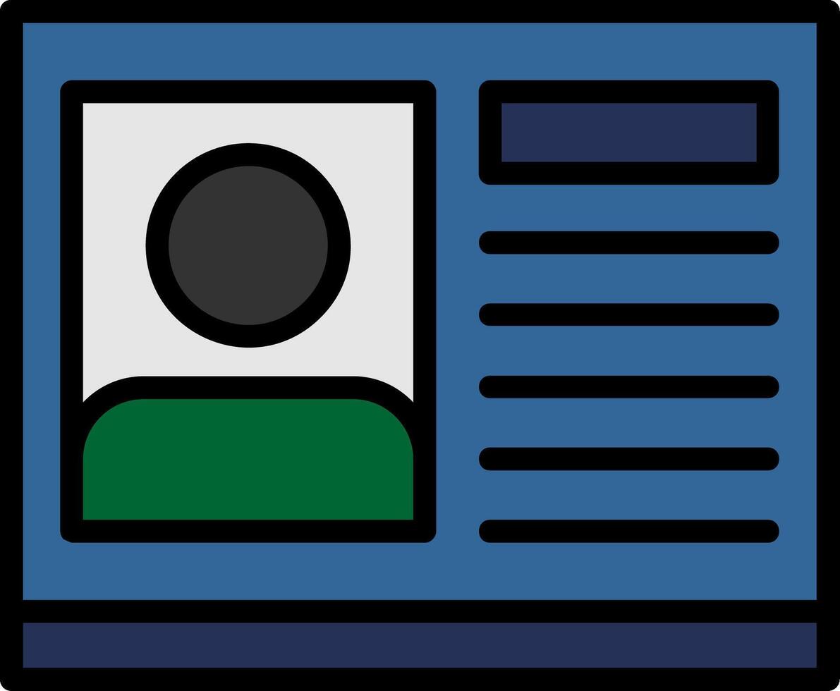 Passport Photo Line Filled Icon vector
