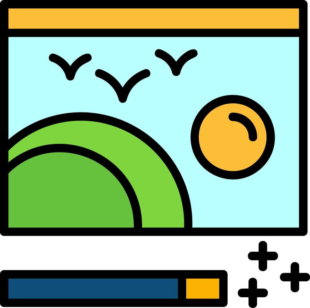 Photo Editing Line Filled Icon vector