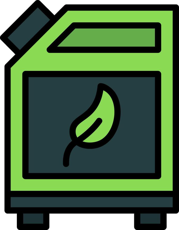 Biofuel Can Line Filled Icon vector