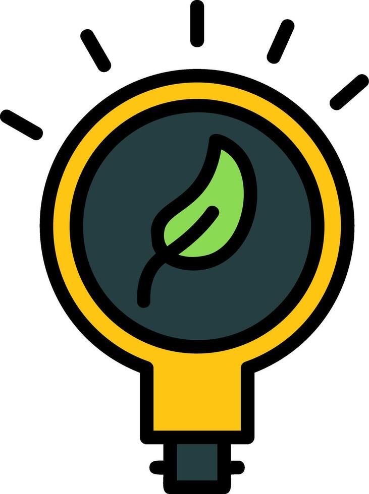 Eco Bulb Line Filled Icon vector