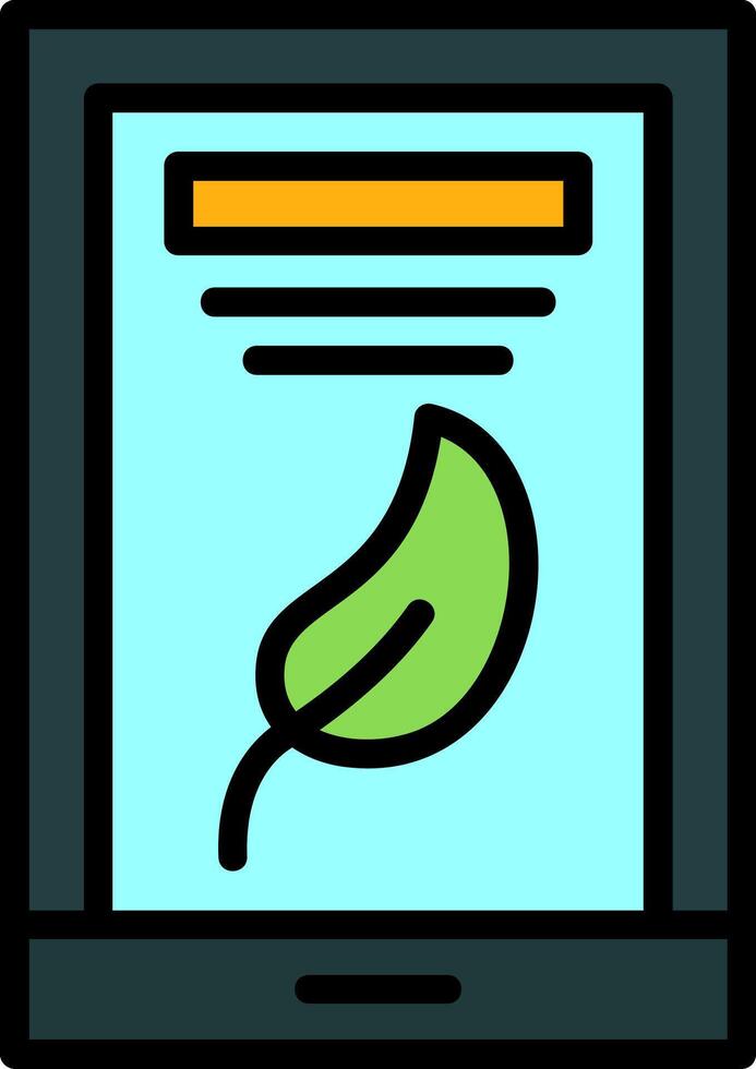 Eco Smartphone Line Filled Icon vector