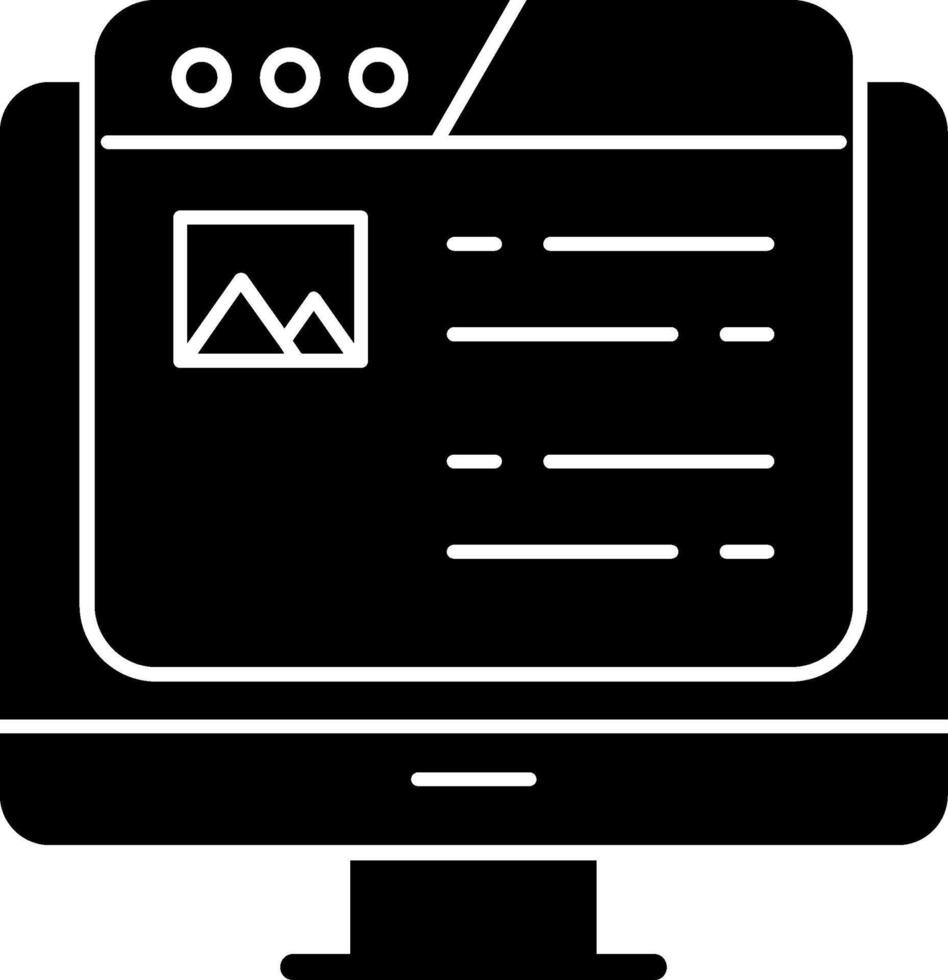 Landing Page Glyph Icon vector