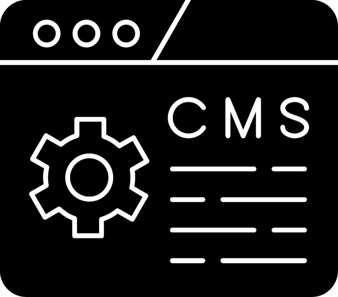 Content Management System Glyph Icon vector