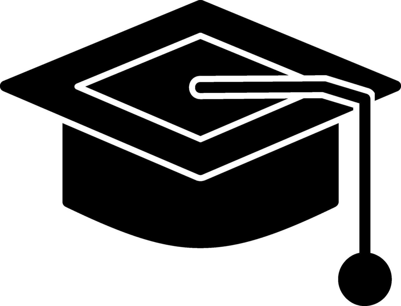 Graduate Cap Glyph Icon vector