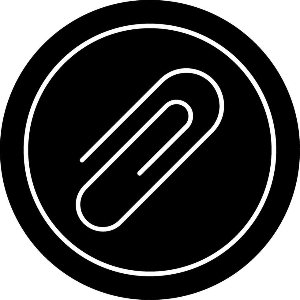 Paper Clip Glyph Icon vector