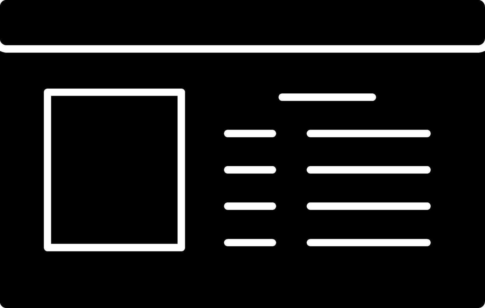 Id Card Glyph Icon vector