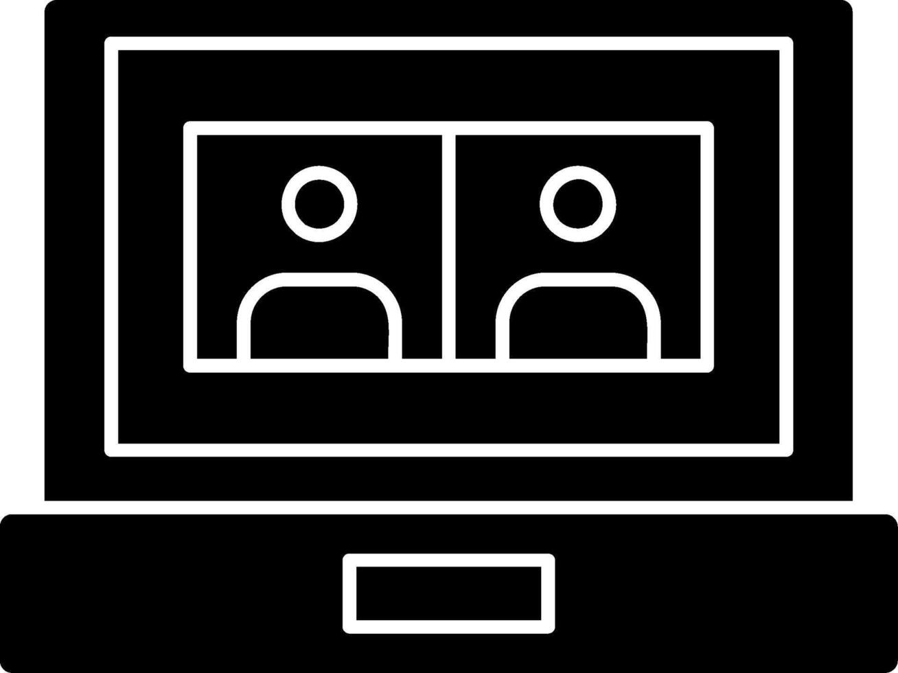 Online Meeting Glyph Icon vector