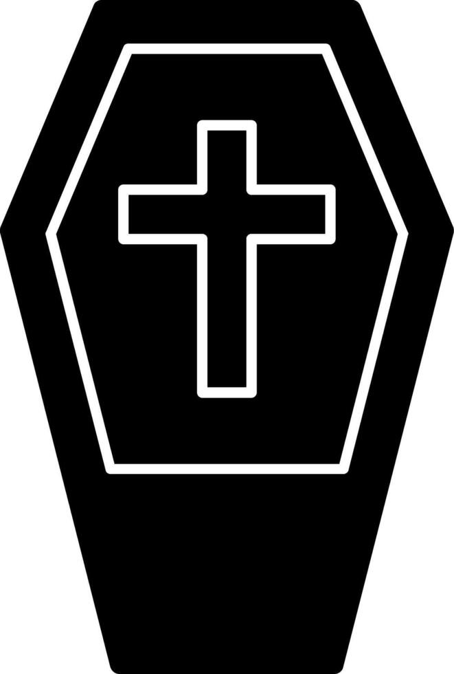 Coffin Glyph Icon vector