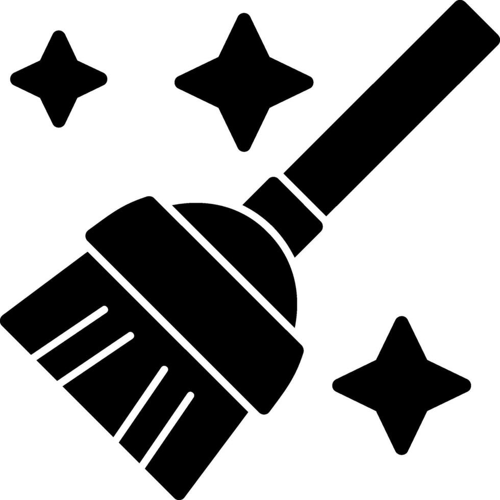 Flying Broom Glyph Icon vector