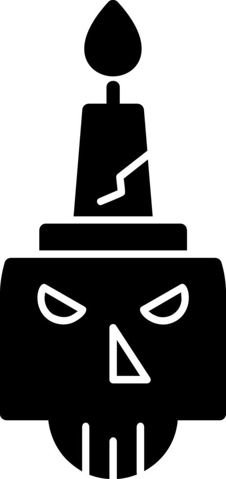 Scary Candle Glyph Icon vector