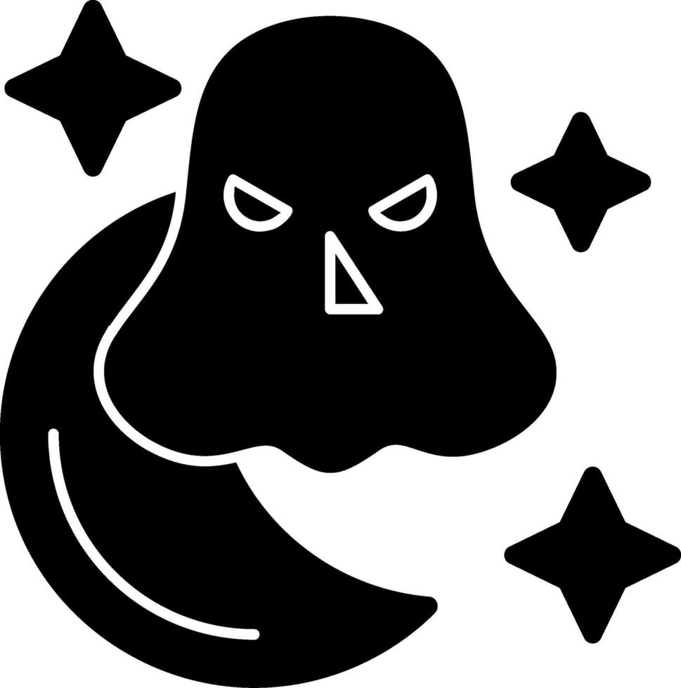 Halloween Moon Glyph Icon vector