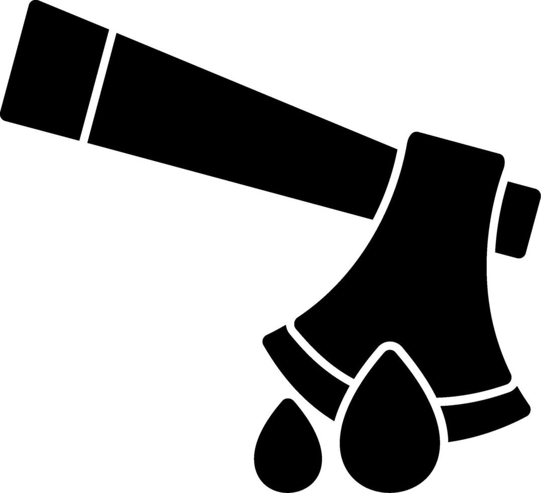 Axe Blood Glyph Icon vector