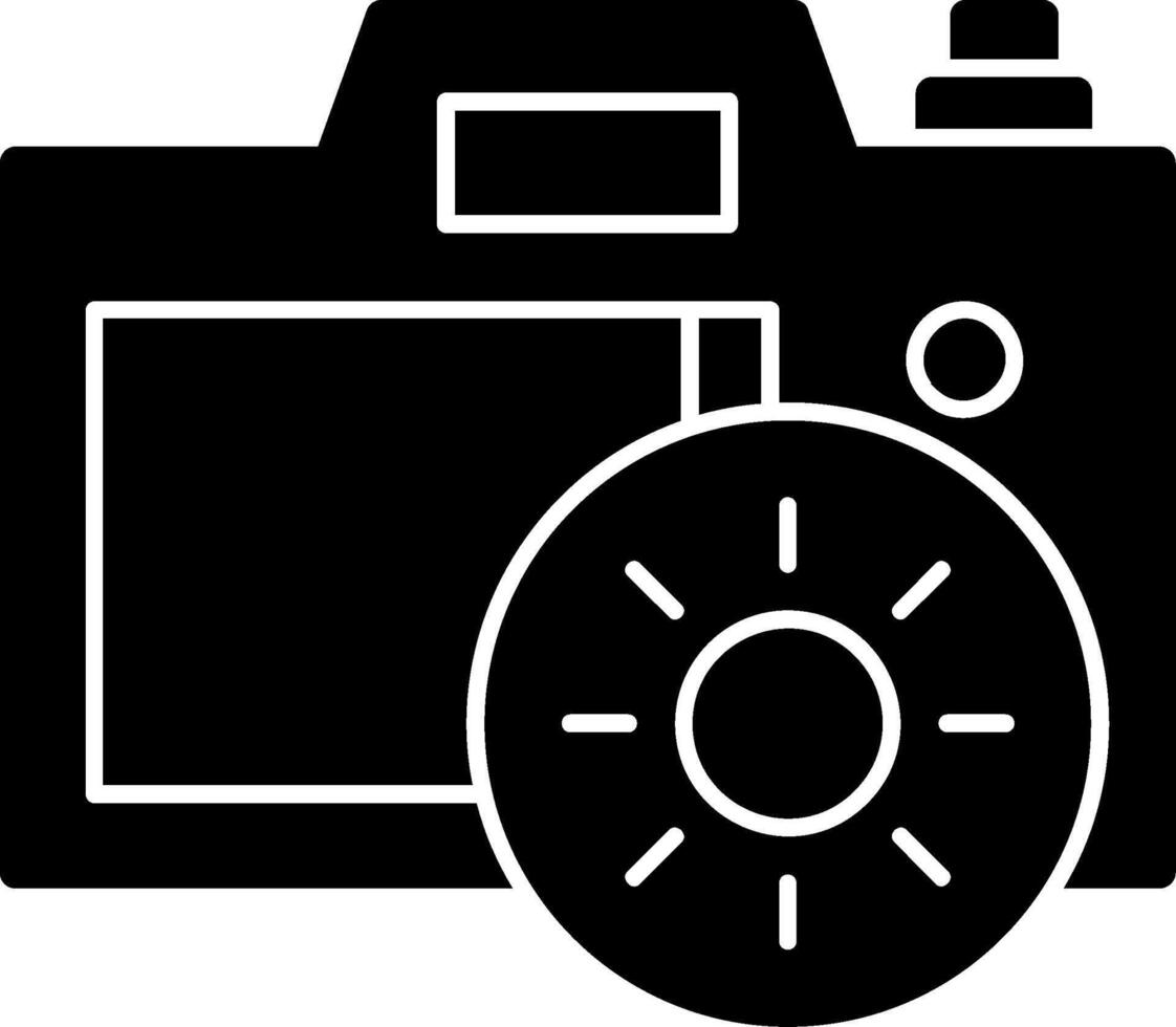 Camera Brightness Glyph Icon vector