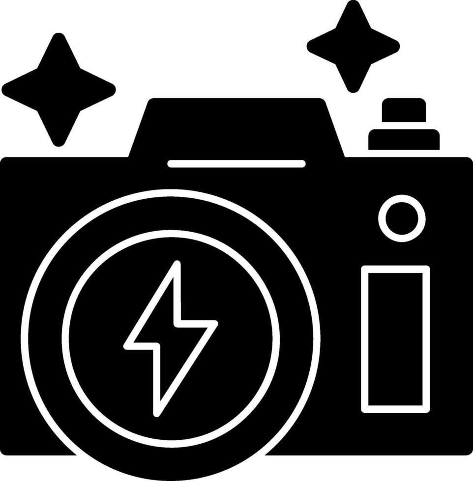 Flash Camera Glyph Icon vector