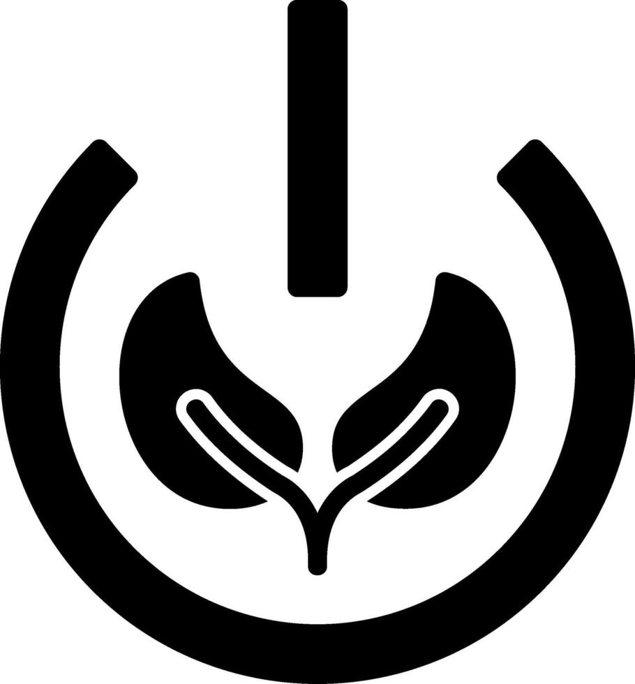 Eco Power Button Glyph Icon vector