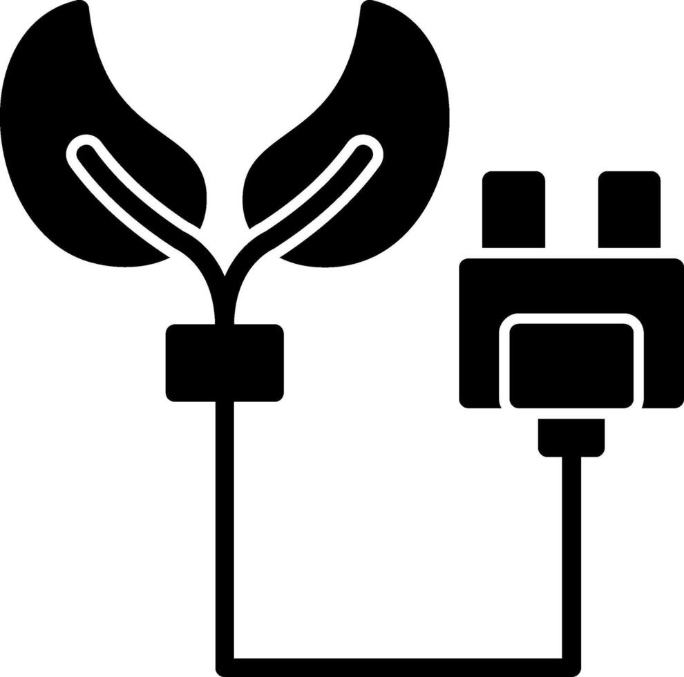 Eco Power Socket Glyph Icon vector