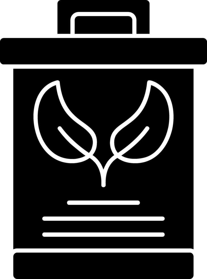 Eco Trash Bin Glyph Icon vector