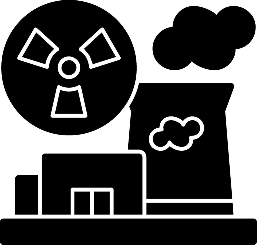 Nuclear Energy Glyph Icon vector