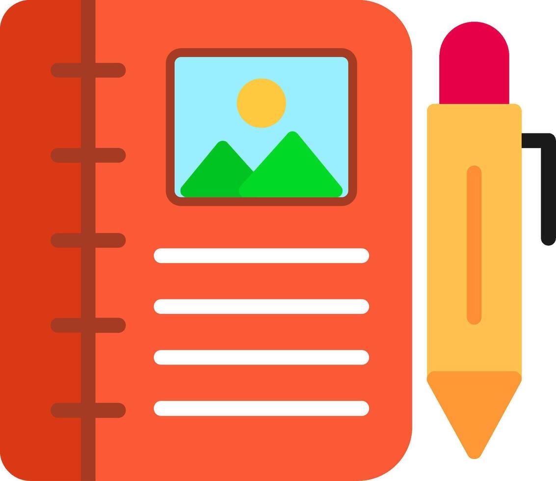 Diary Study Flat Icon vector