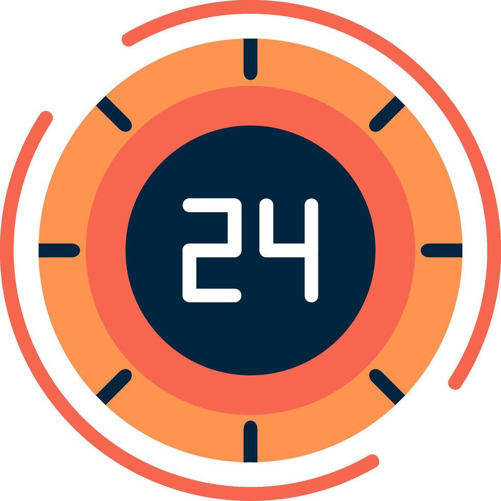 24 Hours Flat Icon vector