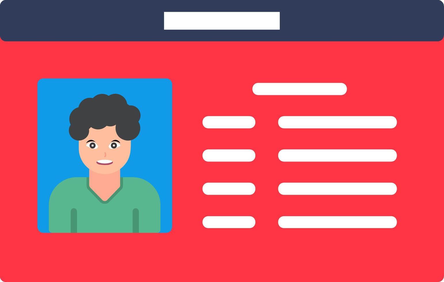 Id Card Flat Icon vector