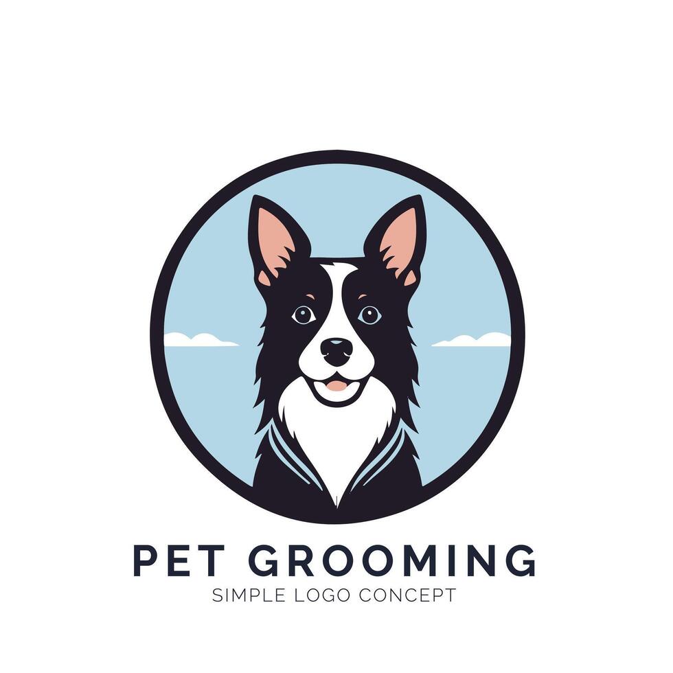 Pet grooming logo design vector