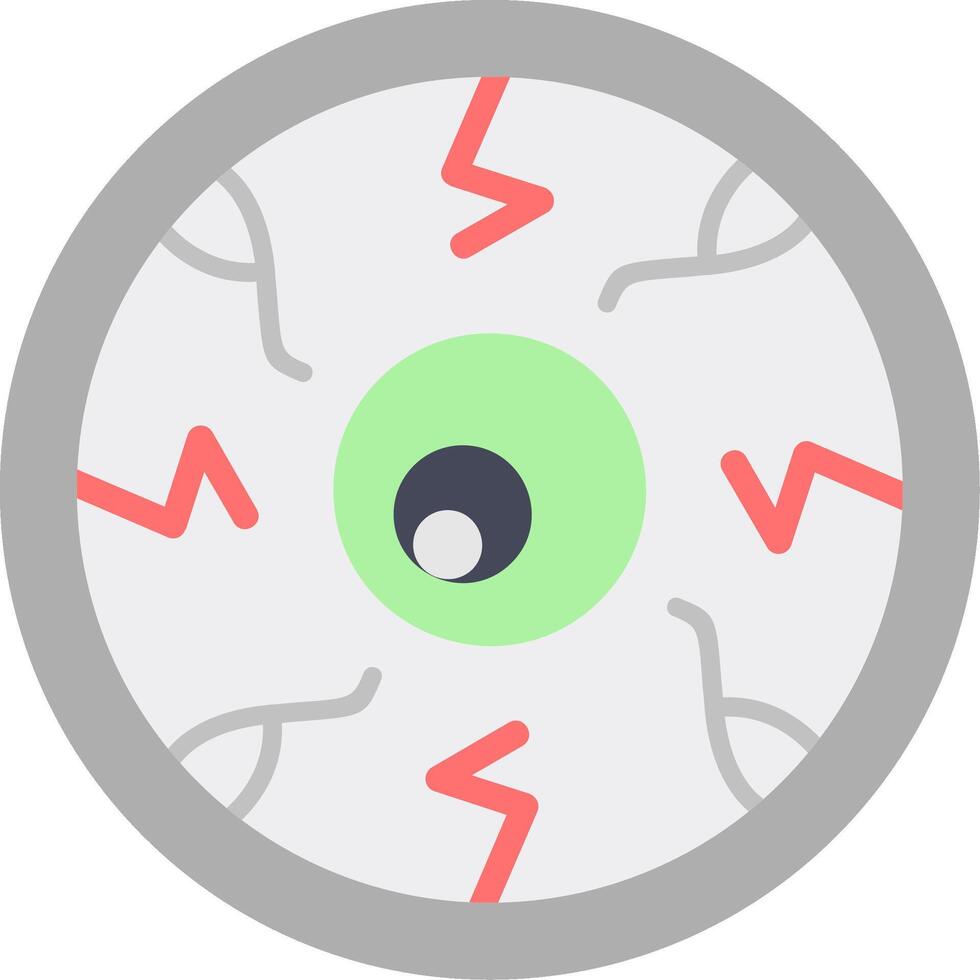 Scary Eyeball Flat Icon vector