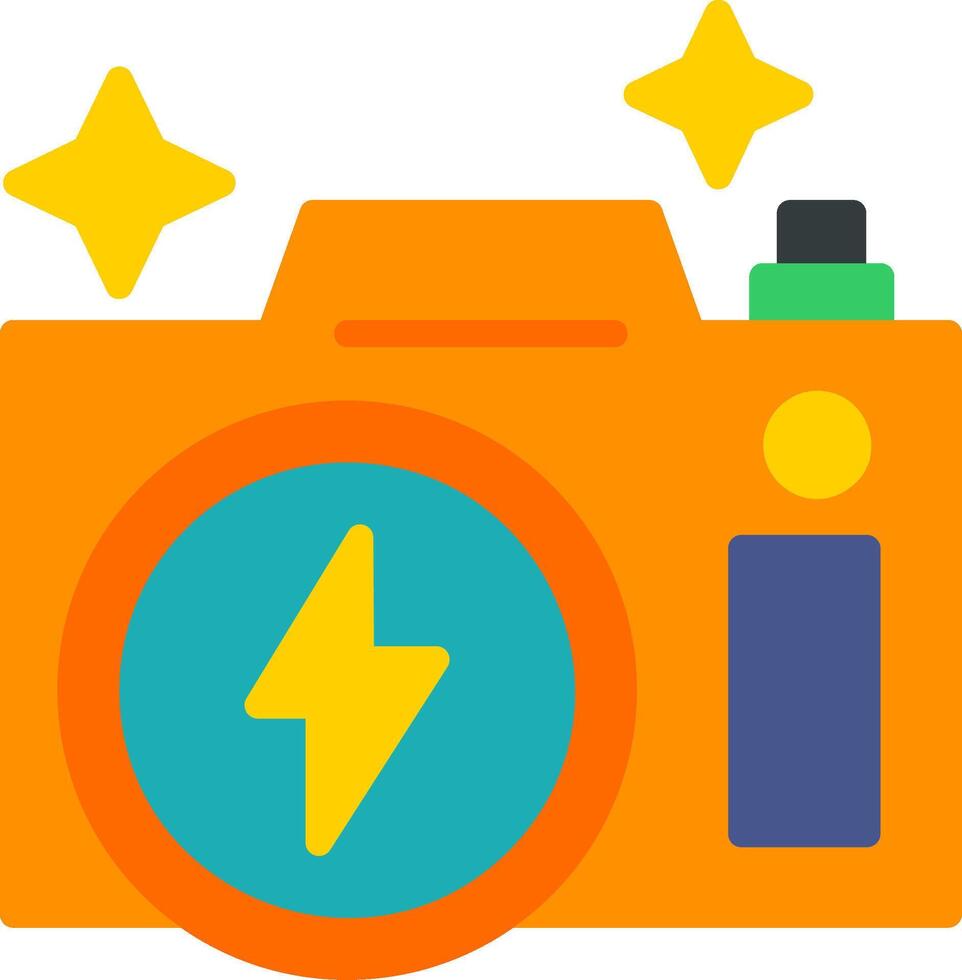 Flash Camera Flat Icon vector