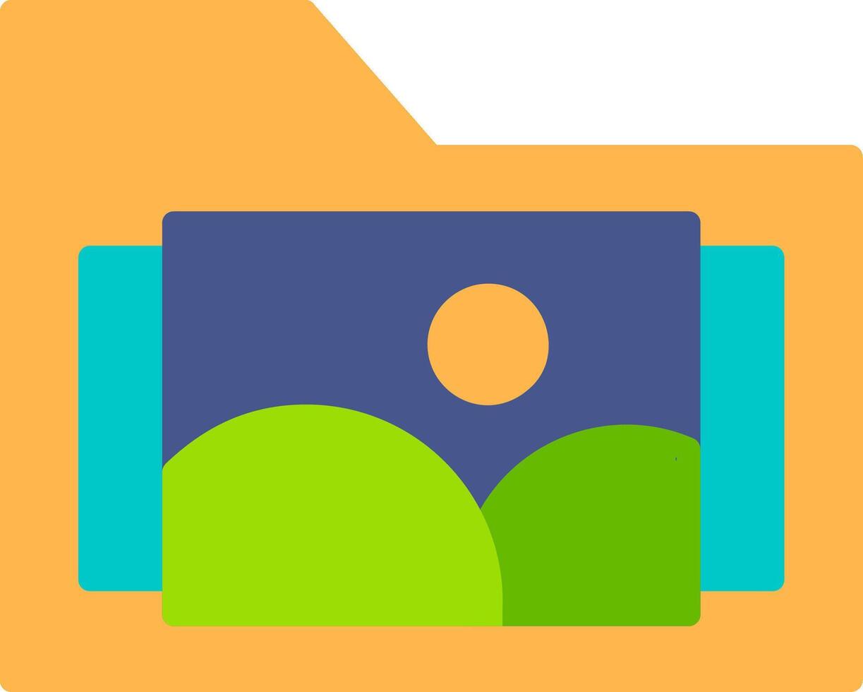 Images Folder Flat Icon vector