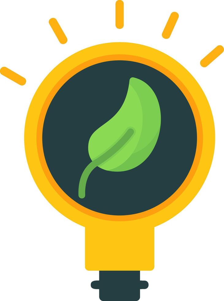 Eco Bulb Flat Icon vector